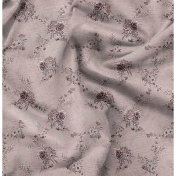 Soimoi Pure Silk Orange Fabric By the Yard - 42 Inch Wide -Rose Floral Pattern Textile - Romantic and Delicate Designs for Stylish Projects Printed Fabric