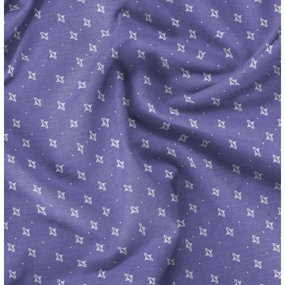 Soimoi Pure Silk Purple Fabric By the Yard - 42 Inch Wide - Geometric Material - Artistic and Modern Patterns for Various Uses Printed Fabric