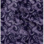 Soimoi Pure Silk Purple Fabric By the Yard - 42 Inch Wide - Paisley Pattern Fabric - Botanical and Elegant Designs for Various Uses Printed Fabric