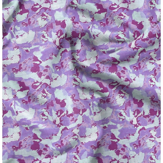 Soimoi Pure Silk Purple Fabric By the Yard - 42 Inch Wide - Tie & Dye Fabric - Colorful and Bohemian Prints for Fashion and Crafts Printed Fabric
