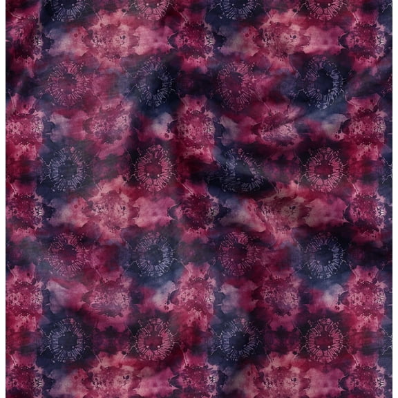 Soimoi Pure Silk Red Fabric By the Yard - 42 Inch Wide - Tie & Dye Paisley Botanical - Nature's Enhanced with Paisley Patterns and Leaves Printed Fabric