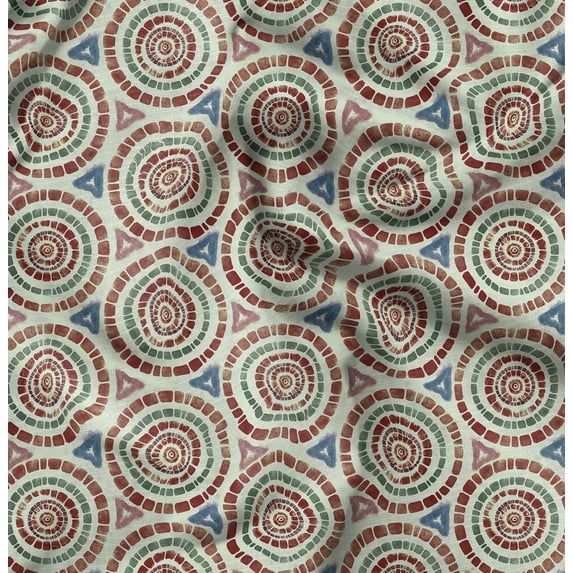 Soimoi Pure Silk Red Fabric By the Yard - 42 Inch Wide - Tie & Dye Fabric - Colorful and Bohemian Prints for Fashion and Crafts Printed Fabric