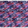 thumbnail image 1 of Soimoi Purple Cotton Cambric Fabric Brush Stroke & Football Sports Print Fabric by the Yard 56 Inch Wide, 1 of 7