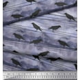 thumbnail image 1 of Soimoi Purple Cotton Cambric Fabric Crow Bird Printed Fabric 1 Yard 58 Inch Wide, 1 of 3