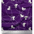 thumbnail image 1 of Soimoi Purple Cotton Cambric Fabric Ice Skates Travel Decor Fabric Printed Yard 56 Inch Wide, 1 of 3