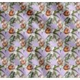 thumbnail image 1 of Soimoi Purple Cotton Cambric Fabric Leaves & Daffodil Floral Print Fabric by the Yard 42 Inch Wide, 1 of 7