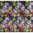 thumbnail image 1 of Soimoi Purple Cotton Cambric Fabric Leaves, & Lily Floral Print Fabric by Yard 56 Inch Wide, 1 of 7