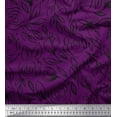 thumbnail image 1 of Soimoi Purple Cotton Cambric Fabric Leaves & Rose Floral Decor Fabric Printed Yard 56 Inch Wide, 1 of 3