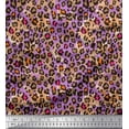 thumbnail image 1 of Soimoi Purple Cotton Cambric Fabric Leopard Animal Skin Print Fabric by the Yard 42 Inch Wide, 1 of 3