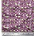 thumbnail image 1 of Soimoi Purple Cotton Cambric Fabric Leopard,Ziraffe & Wild Animal Skin Print Fabric by The Yard 56 Inch Wide, 1 of 1