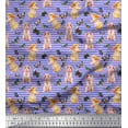 thumbnail image 1 of Soimoi Purple Cotton Cambric Fabric Stripe,Insect & Bunny Animal Printed Fabric 1 Yard 56 Inch Wide, 1 of 1