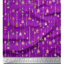 Soimoi Purple Cotton Duck Fabric Arrow Tribal Fabric Prints By Yard 42 Inch Wide