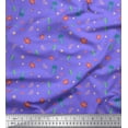 thumbnail image 1 of Soimoi Purple Cotton Duck Fabric Crab & Jellyfish Ocean Printed Craft Fabric by the Yard 56 Inch Wide, 1 of 3
