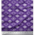 thumbnail image 1 of Soimoi Purple Cotton Duck Fabric Diamond & Triangle Geometric Fabric Prints By Yard 44 Inch Wide, 1 of 3