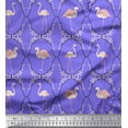 thumbnail image 1 of Soimoi Purple Cotton Duck Fabric Flamingo & Moroccan Damask Printed Craft Fabric by the Yard 42 Inch Wide, 1 of 3