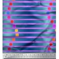 thumbnail image 1 of Soimoi Purple Cotton Duck Fabric Floral Dot & Stripe Print Fabric by the Yard 42 Inch Wide, 1 of 3