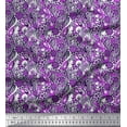 thumbnail image 1 of Soimoi Purple Cotton Duck Fabric Floral,Leopard & Wild Animal Skin Decor Fabric Printed BTY 42 Inch Wide, 1 of 3