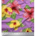 thumbnail image 1 of Soimoi Purple Cotton Duck Fabric Leaves & Floral Print Fabric by Yard 42 Inch Wide, 1 of 3