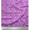 thumbnail image 1 of Soimoi Purple Cotton Duck Fabric Monstera Leaves,Peach Floral & Flamingo Bird Print Fabric by The Yard 56 Inch Wide, 1 of 1