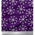 thumbnail image 1 of Soimoi Purple Cotton Duck Fabric Snow Flakes Floral Print Fabric by the Yard 42 Inch Wide, 1 of 3