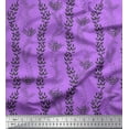 thumbnail image 1 of Soimoi Purple Cotton Duck Fabric Stencil Leaves Printed Fabric 1 Yard 42 Inch Wide, 1 of 3