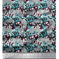 thumbnail image 1 of Soimoi Purple Cotton Duck Fabric Tiger,Leopard & Wild Animal Printed Fabric 1 Yard 42 Inch Wide, 1 of 1