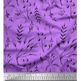 thumbnail image 1 of Soimoi Purple Cotton Jersey Fabric Blueberry Leaves Printed Fabric 1 Yard 64 Inch Wide, 1 of 3