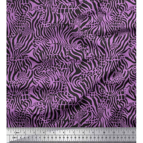 Soimoi Purple Cotton Jersey Fabric Leopard & Wild Animal Skin Fabric Prints by Yard 58 Inch Wide