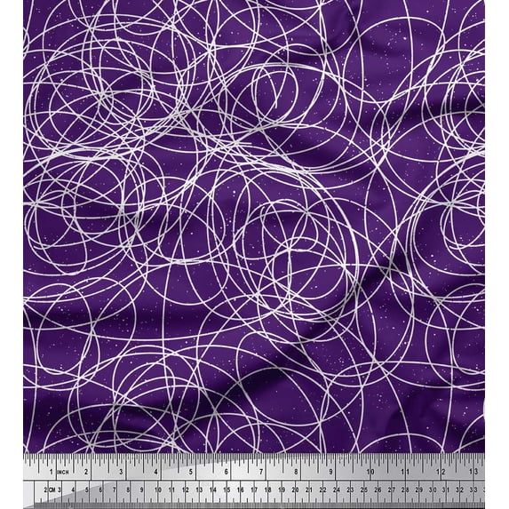 Soimoi Purple Cotton Jersey Fabric Thread Art & Craft Print Fabric by the Yard 58 Inch Wide