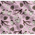 thumbnail image 1 of Soimoi Purple Cotton Poplin Fabric American Robin & Baubles Christmas Print Fabric by The Yard 56 Inch Wide, 1 of 7