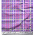 thumbnail image 1 of Soimoi Purple Cotton Poplin Fabric Check Check Printed Craft Fabric by the Yard 42 Inch Wide, 1 of 3