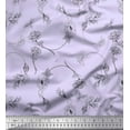 thumbnail image 1 of Soimoi Purple Cotton Poplin Fabric Flower Floral Printed Fabric 1 Yard 42 Inch Wide, 1 of 3