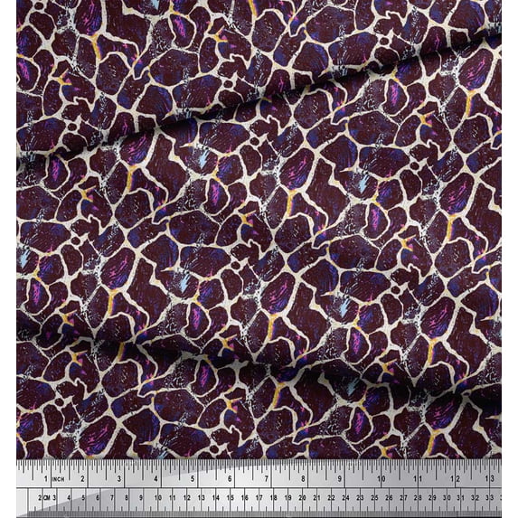 Soimoi Purple Cotton Poplin Fabric Giraffe Animal Skin Decor Fabric Printed BTY 42 Inch Wide