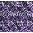 thumbnail image 1 of Soimoi Purple Cotton Poplin Fabric Monstera Leaves Printed Craft Fabric by the Yard 42 Inch Wide, 1 of 7