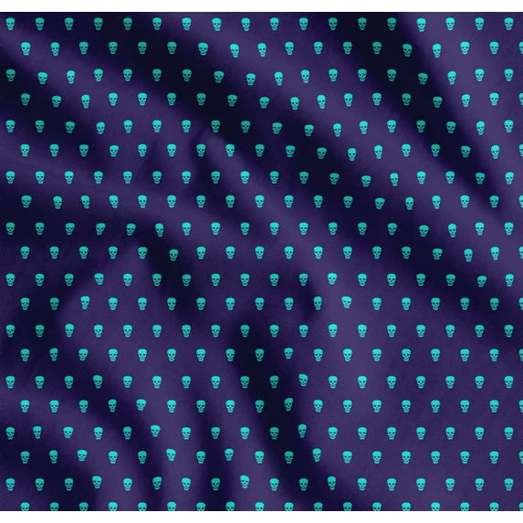 Soimoi Purple Cotton Poplin Fabric Skull Skull Fabric Prints By Yard 58 Inch Wide