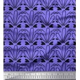 thumbnail image 1 of Soimoi Purple Cotton Poplin Fabric Tendril & Abstract Print Fabric by the Yard 56 Inch Wide, 1 of 3