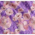 thumbnail image 1 of Soimoi Purple Cotton Voile Fabric Branch & Peach Flower Watercolor Print Fabric by The Yard 56 Inch Wide, 1 of 7