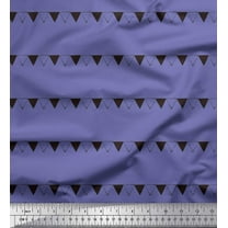 Soimoi Purple Cotton Voile Fabric Celebration Flags Party Printed Craft Fabric by the Yard 42 Inch Wide