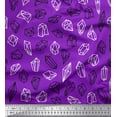 thumbnail image 1 of Soimoi Purple Cotton Voile Fabric Crystal Stone Geometric Print Sewing Fabric Yard 42 Inch Wide, 1 of 1