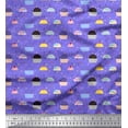 thumbnail image 1 of Soimoi Purple Cotton Voile Fabric Cupcakes Food Print Fabric by Yard 42 Inch Wide, 1 of 3