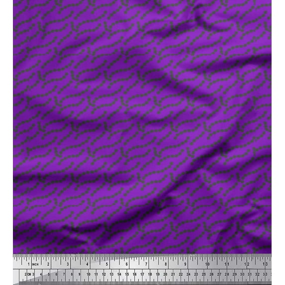 Soimoi Purple Cotton Voile Fabric Dot Abstract Printed Fabric 1 Yard 56 Inch Wide