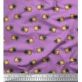 thumbnail image 1 of Soimoi Purple Cotton Voile Fabric Dot & Sandwich Bread Food Print Fabric by the Yard 42 Inch Wide, 1 of 3