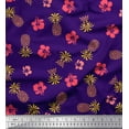 thumbnail image 1 of Soimoi Purple Cotton Voile Fabric Floral & Pine Fruits Print Fabric by Yard 42 Inch Wide, 1 of 1