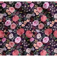 thumbnail image 1 of Soimoi Purple Cotton Voile Fabric Leaves & Floral Watercolor Print Fabric by The Yard 42 Inch Wide, 1 of 7