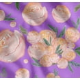 thumbnail image 1 of Soimoi Purple Cotton Voile Fabric Leaves & Peach Floral Watercolor Print Fabric by The Yard 42 Inch Wide, 1 of 7