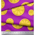thumbnail image 1 of Soimoi Purple Cotton Voile Fabric Lemon Slice Block Decor Fabric Printed Yard 56 Inch Wide, 1 of 3