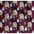 thumbnail image 1 of Soimoi Purple Cotton Voile Fabric Snowman,House & Tree Christmas Printed Fabric 1 Yard 42 Inch Wide, 1 of 7
