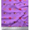thumbnail image 1 of Soimoi Purple Cotton Voile Fabric Triangle & Arrow Heart Printed Fabric 1 Yard 42 Inch Wide, 1 of 3