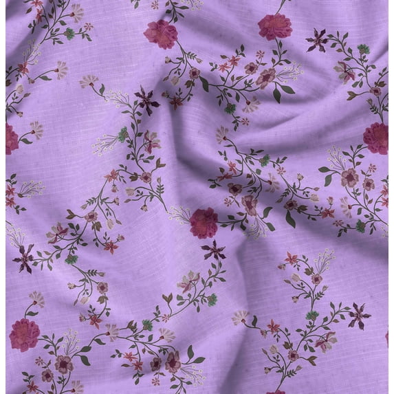 Soimoi Purple Fabric - By the Yard - 42 Inch Wide - Florals Print Fabric - Elegant and Timeless Patterns for Fashion and Home Decor Printed Fabric