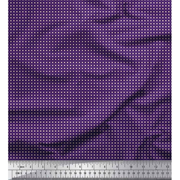 Soimoi Purple Georgette Viscose Fabric Artistic Geometric Print Sewing Fabric Yard 42 Inch Wide